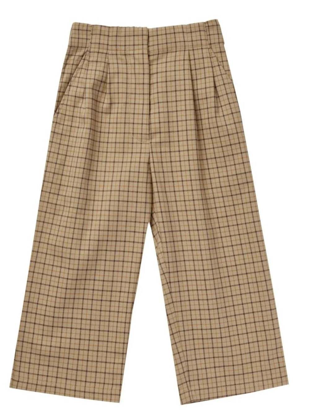 Rylee + Cru Plaid Wide Leg Trousers